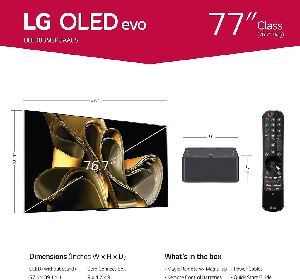 LG OLED77M3P 77 inch Class M3 Series OLED evo 4K Smart TV with Wireless 4K Connectivity