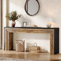 Tribesigns 70.9-Inch Long Console Table, Farmhouse Narrow Wooden Sofa Table Behind The Couch for Living Room, Entryway, Hallway, Foyer, Black + Brown