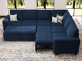 Belffin Oversized Modular Sectional Sleeper Sofa with Pull Out Couch Bed Velvet Convertible L Shaped Couch Sleeper Sofa Bed Modular Sectional Couches for Living Room Blue