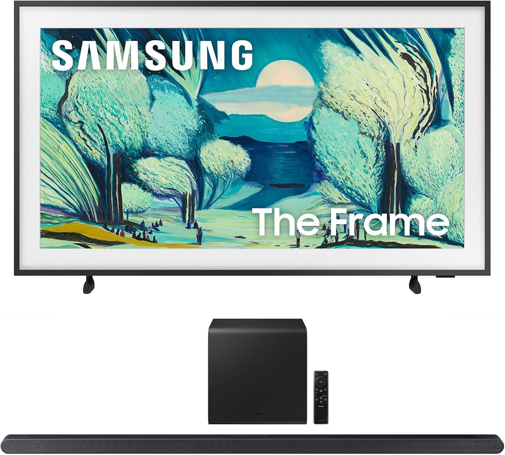 Samsung QN50LS03FAFXZA 50 Inch The Frame QLED 4K Art Mode Vision AI Smart TV with a Samsung HW-S800D 3.1.2 Ch Soundbar and Subwoofer with Dolby Atmos (2025)