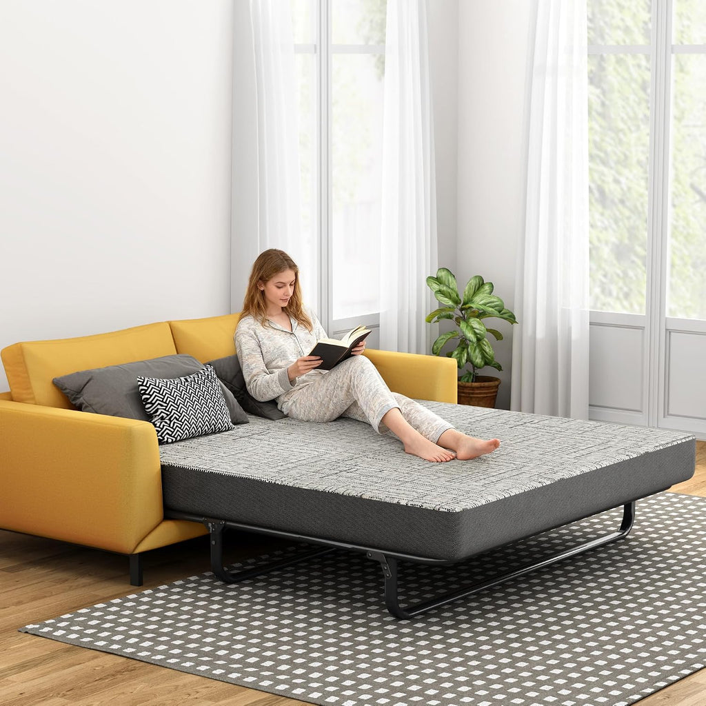 4 Inch Sofa Mattress Queen Size, Memory Foam Mattress for Sleeper Sofas/Pull Out Couchs/Daybeds/RVs/Boats & Guest Rooms, Fiberglass-Free & CertiPUR-US Certified Bed Replacement