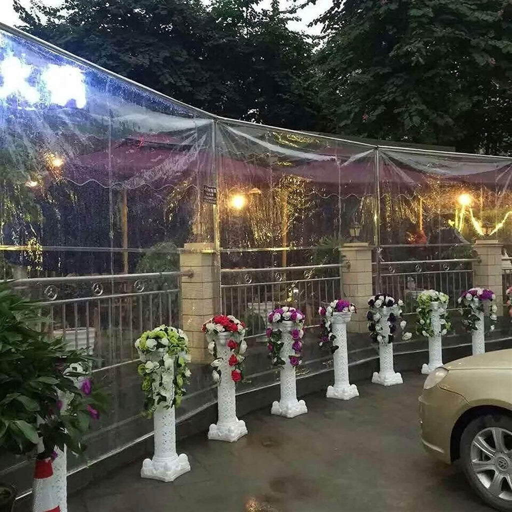 Clear Tarps 0.35mm Heavy Duty Tarp Waterproof Tarpaulin Cover, Windproof Plastic Tarp with Grommets, Outdoor Rainproof Covering for Pergola 3 ft to 20 ft(13.5x14ft)