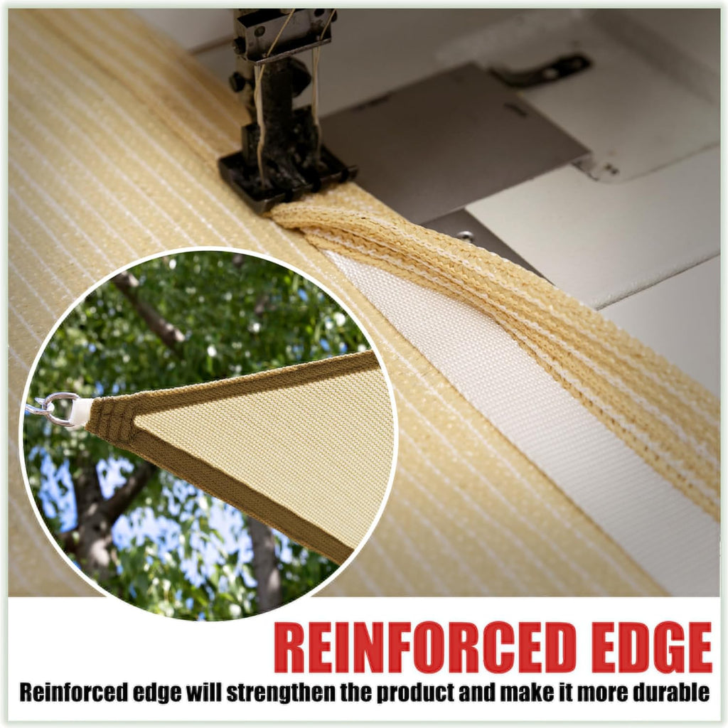 Colourtree CTAPR1218 Custom Size 14' x 20' Brown Sun Shade Sail Canopy UV Block UPF50  Rectangle - Commercial Standard Heavy Duty - 190 GSM - 3 Years Warranty