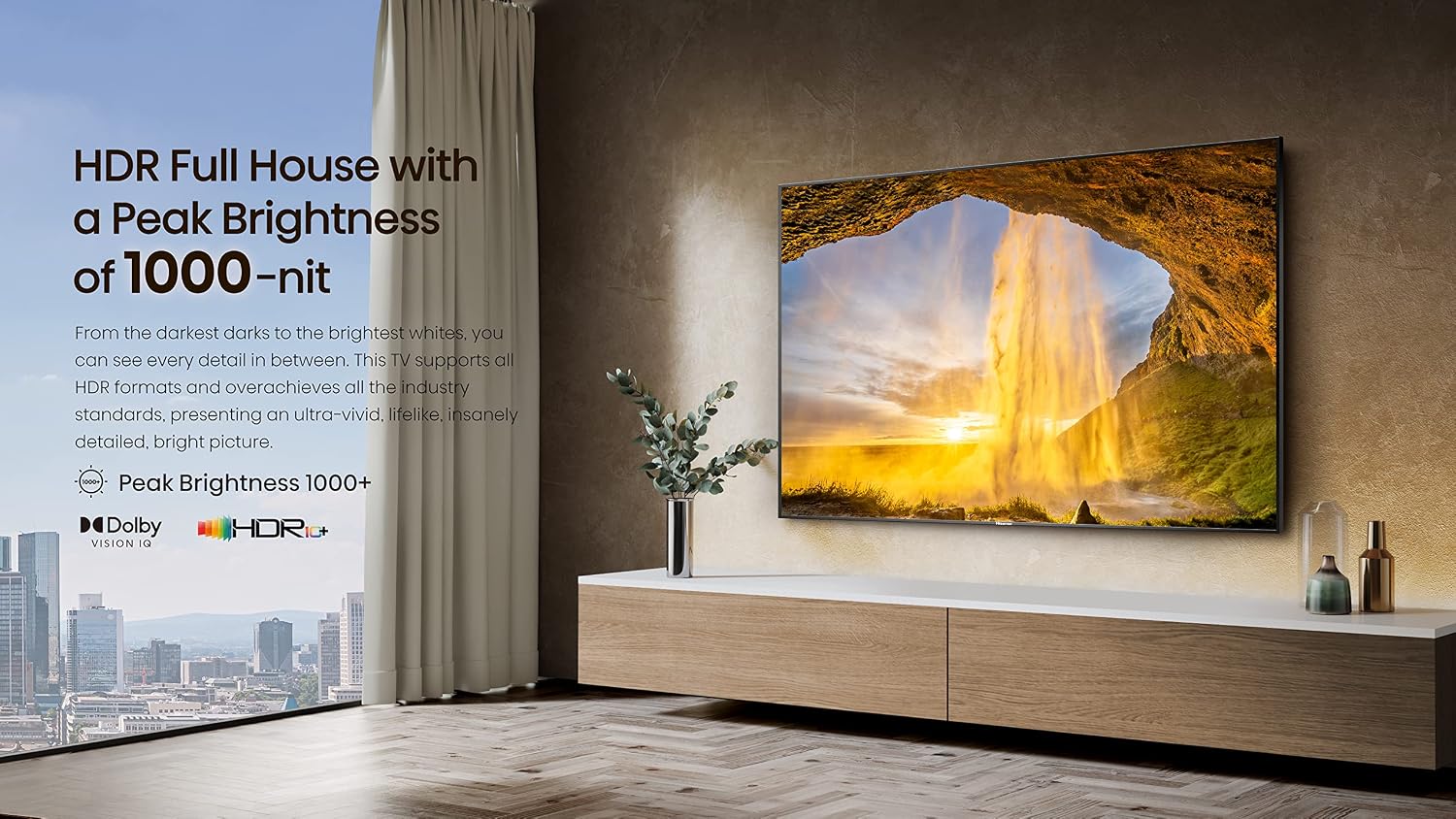 Hisense ULED Premium U7H QLED Series 75-inch Class Quantum Dot Google 4K Smart TV (75U7H, 2022 Model), Black