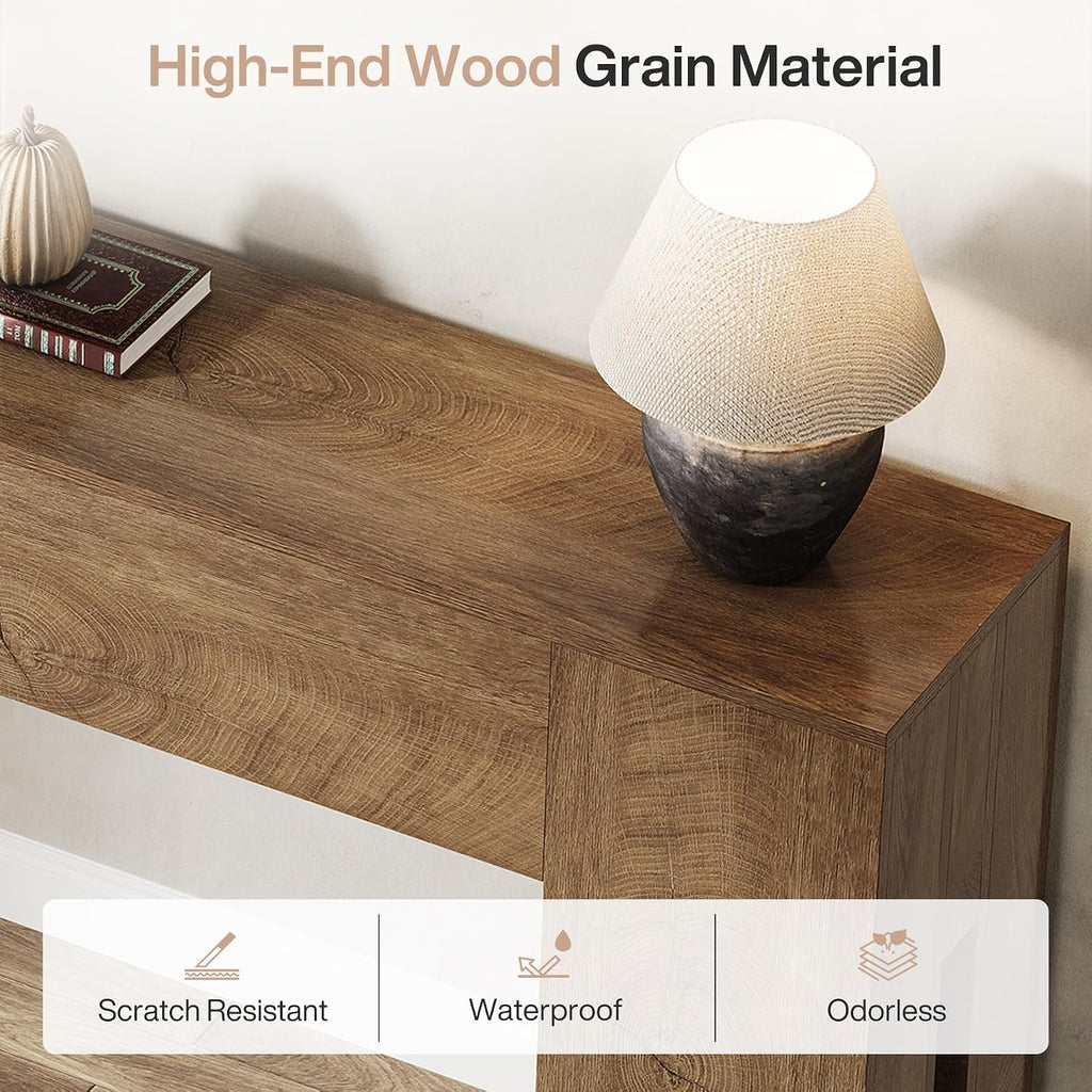 Tribesigns 71-Inch Long Console Table for Entryway, Farmhouse Sofa Console Behind Couch, Entry Table for Hallway, Foyer, Living Room, Natural Oak