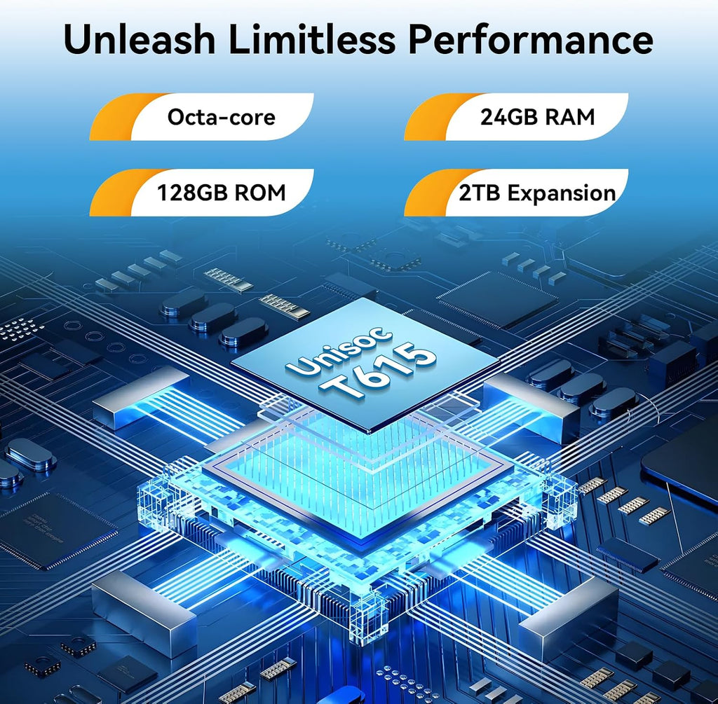 The World's First Android 16 Tablet,11 Inch Tablet with Pen and Keyboard Kits,Gemeni AI Android Tablets,24GB RAM 128GB ROM /2TB TF,T7250 CPU, 8000mAh Fast Charging, Widevine L1-4 Year Warranty