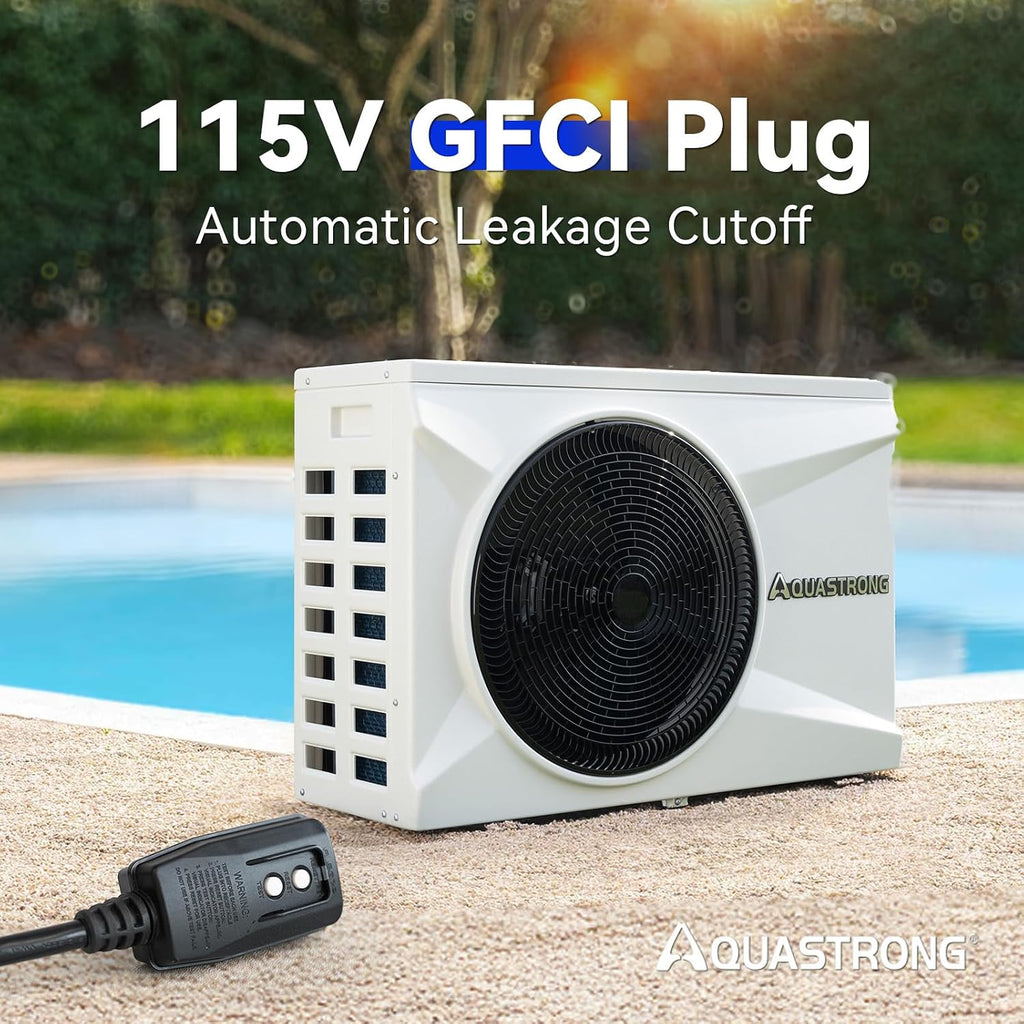 AQUASTRONG Inverter Swimming Pool Heat Pump,Pool Heater for Above Ground and Inground Pool Heating Smart WiFi Control and Cooling Pool Heater Pools Up to, 9000 Gallons