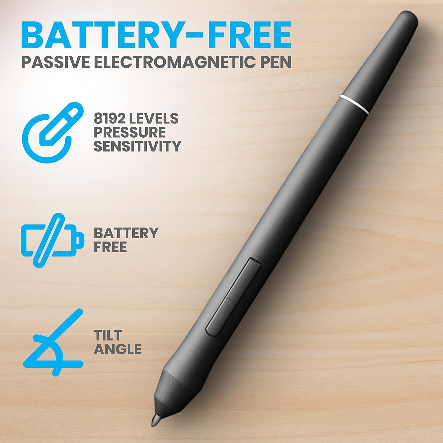 SereneLife Graphic Tablet with Passive Pen - 15.6' Full-Laminated Technology Art Monitor w/ 8192 Pressure Levels Battery-Free Stylus - Digital Drawing, Online Teaching, Design - for Windows OS
