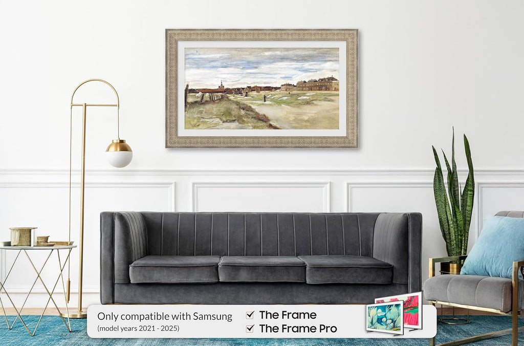 Gatsby Silver 43' Premiere Deco TV Frame - Compatible ONLY with Samsung The Frame TVs (Fits 2021-2026, LS03A, LS03B, LS03C, LS03D, LS03FA)