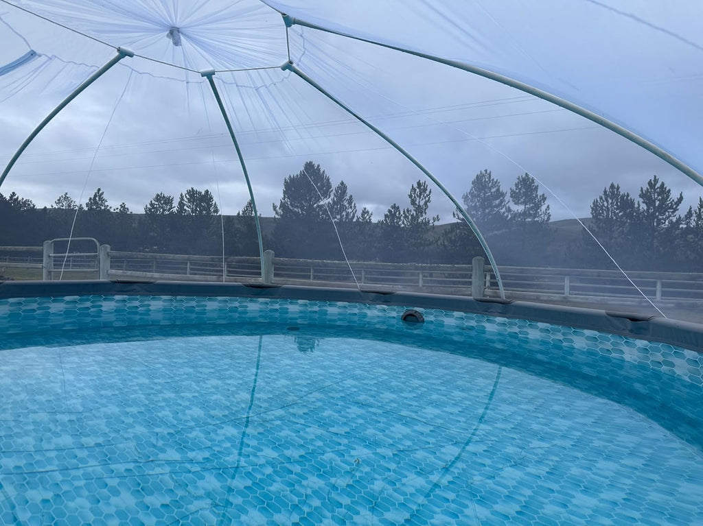 | Pool Net Dome for 14' to 15' Round Above Ground Pools | 6 of 7 Parts Included. NOT Included are THE Poles Made of Inexpensive PVC Pipe to BE Purchased BY Customer.