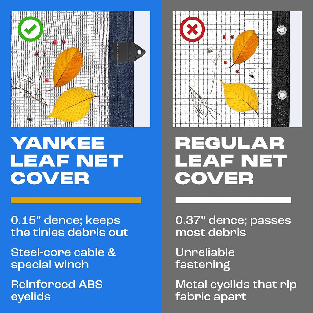 Yankee Pool Leaf Net Cover for Oval Pool 21x41 Ft.- Heavy-Duty 0.15' Above-Ground Leaf Net | Swimming Pool Net to Protect from Leaves, Debris, and Clogging