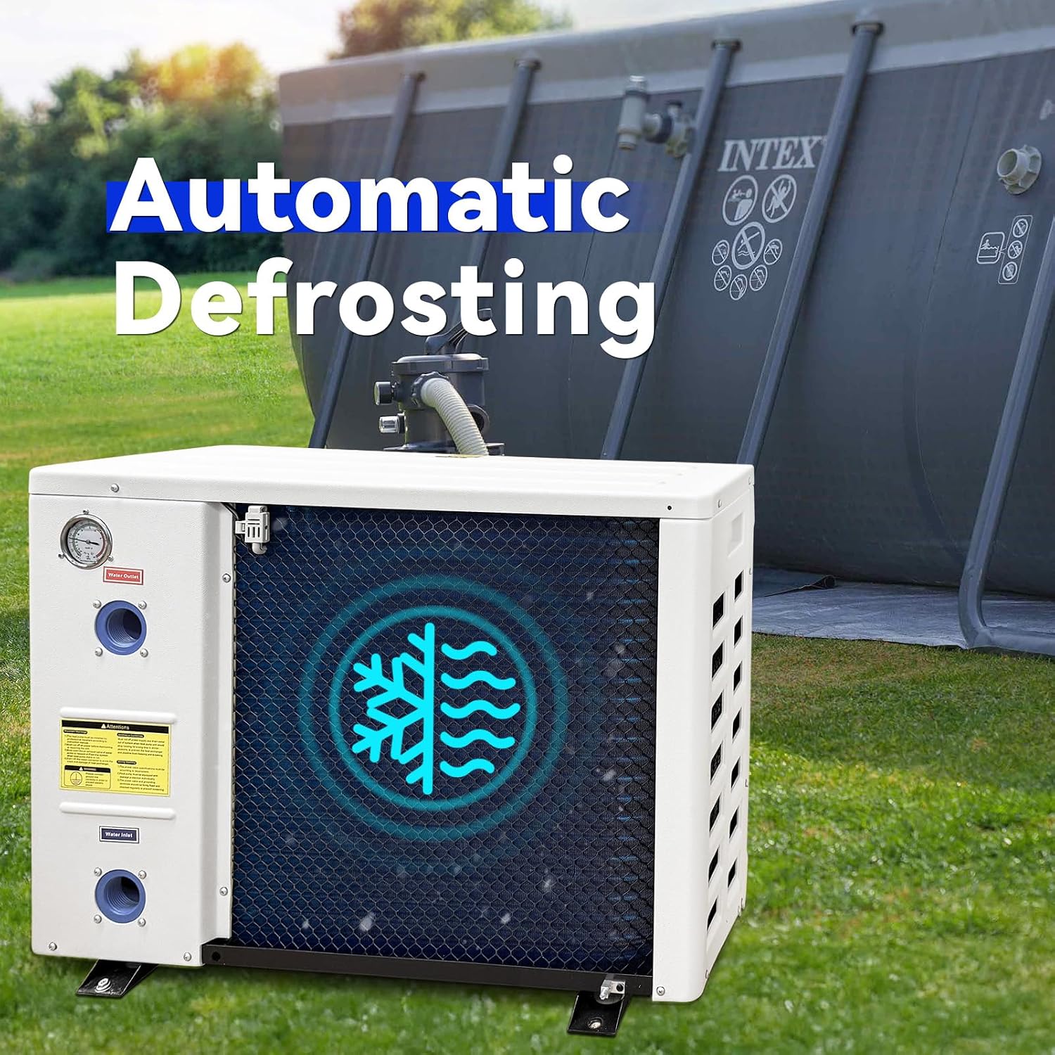 AQUASTRONG Inverter Swimming Pool Heat Pump,Pool Heater for Above Ground and Inground Pool Heating Smart WiFi Control and Cooling Pool Heater Pools Up to, 9100 Gallons