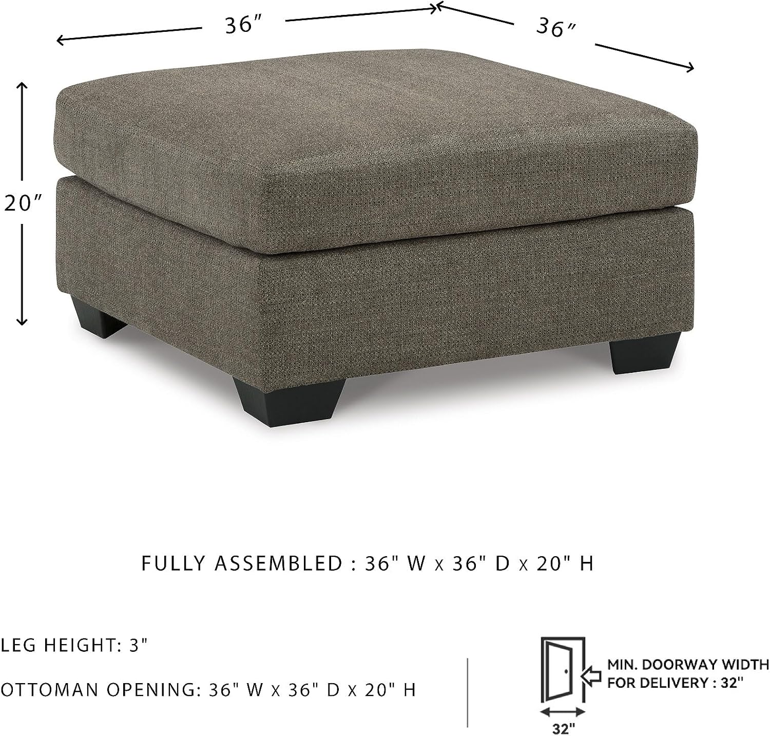 Signature Design by Ashley Mahoney Contemporary Oversized Accent Ottoman, Brown