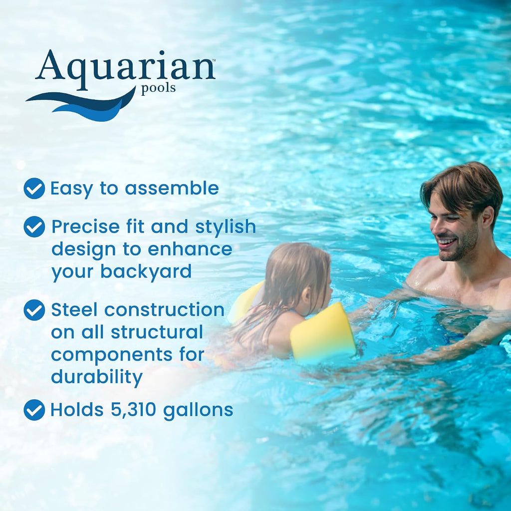 Aquarian Steel-Frame Above-Ground Pool Kit w/ Sand Filter & Pump, Phoenix, 15'