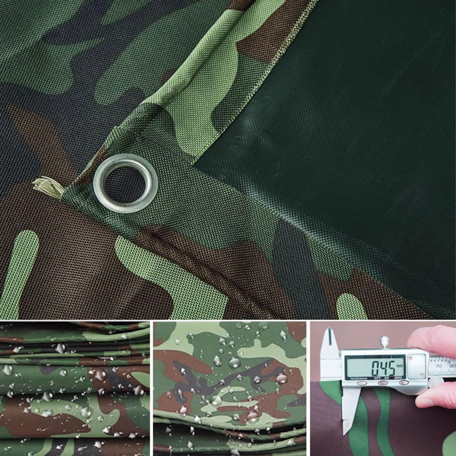 6Mil Thick Outdoor Tarp, Camping Tarp Shelter Waterproof with Grommets 5x6.5ft-38x39ft Tarpaulin Cover Army Green for Pool, Car, Boat Home(20x16.3ft)