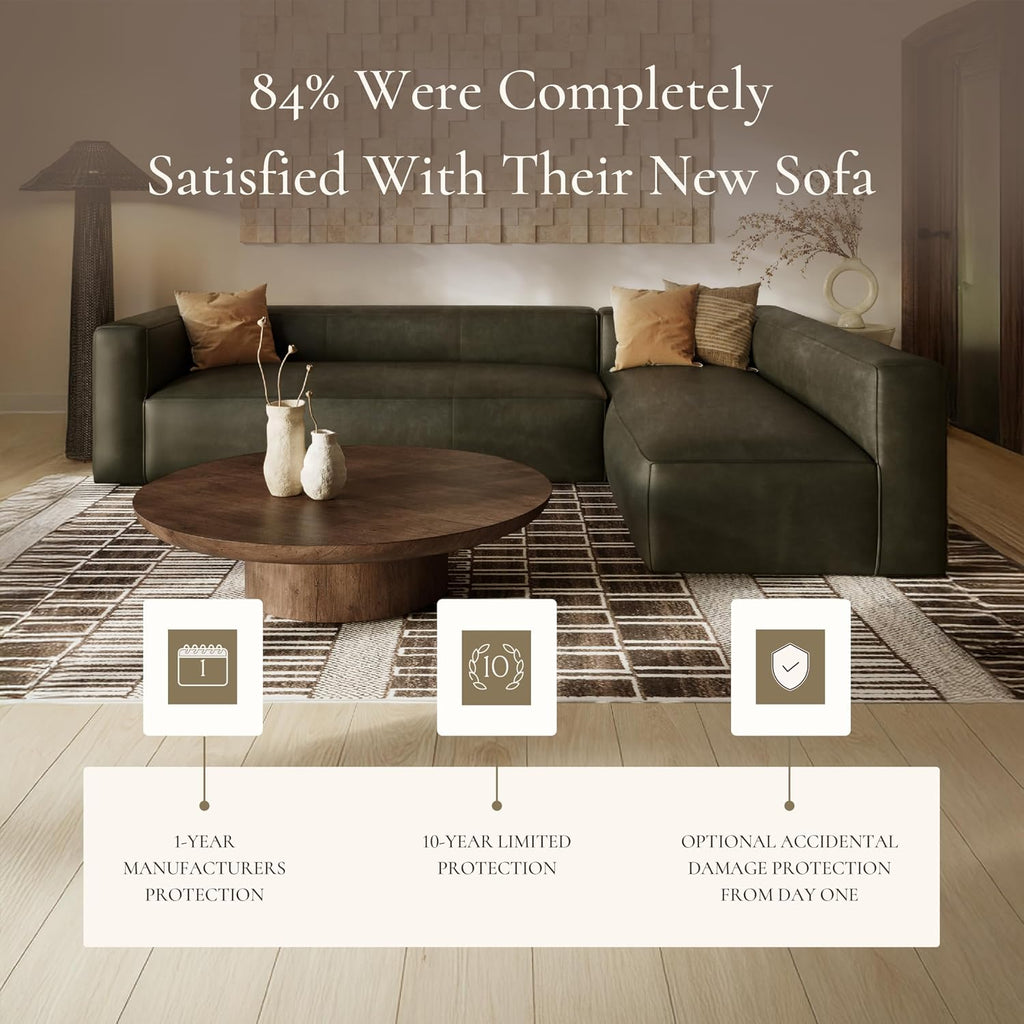 Poly & BARK Piazza Reversible Corner Sectional Sofa in Olivine Green