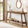 Tribesigns Farmhouse Console Entryway Table: 70.9 Inches All Wood Console Table for Entrance, 2 Tiers Narrow Long Behind Couch Sofa Table, Foyer Entry Table for Hallway, Living Room, Brown