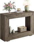 LITTLE TREE 47 Inches Console Table, Sofa Table with Storage, Modern Entryway Table for Hallway, Narrow Long Sofa Entryway Table for Living Room, Grey