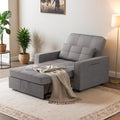 Flamaker Sofa Bed, Sleeper Sofa 3-in-1, Adjustable Couch Bed with Modern Linen Fabric, Convertible Sleeper Chair, Couches for Living Room, Apartment and Small Space (Bright Gray)