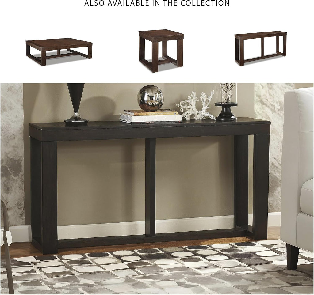 Signature Design by Ashley Watson Mid-Century Rectangular Sofa Table, Dark Brown