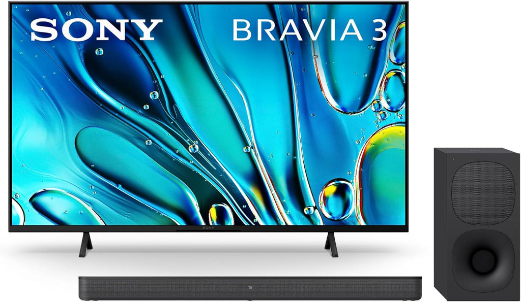 Sony 43 Inch 4K Ultra HD TV BRAVIA 3 LED Smart Google TV HT-S400 2.1ch Soundbar with Powerful Wireless subwoofer