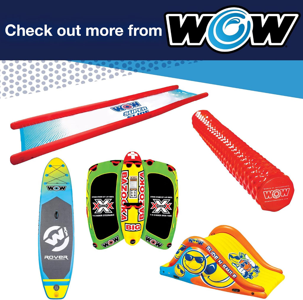 Wow Sports Cascade Inflatable Pool Slide - Blow Up Waterslide - Built-in Water Sprinkler - for Kids & Adults