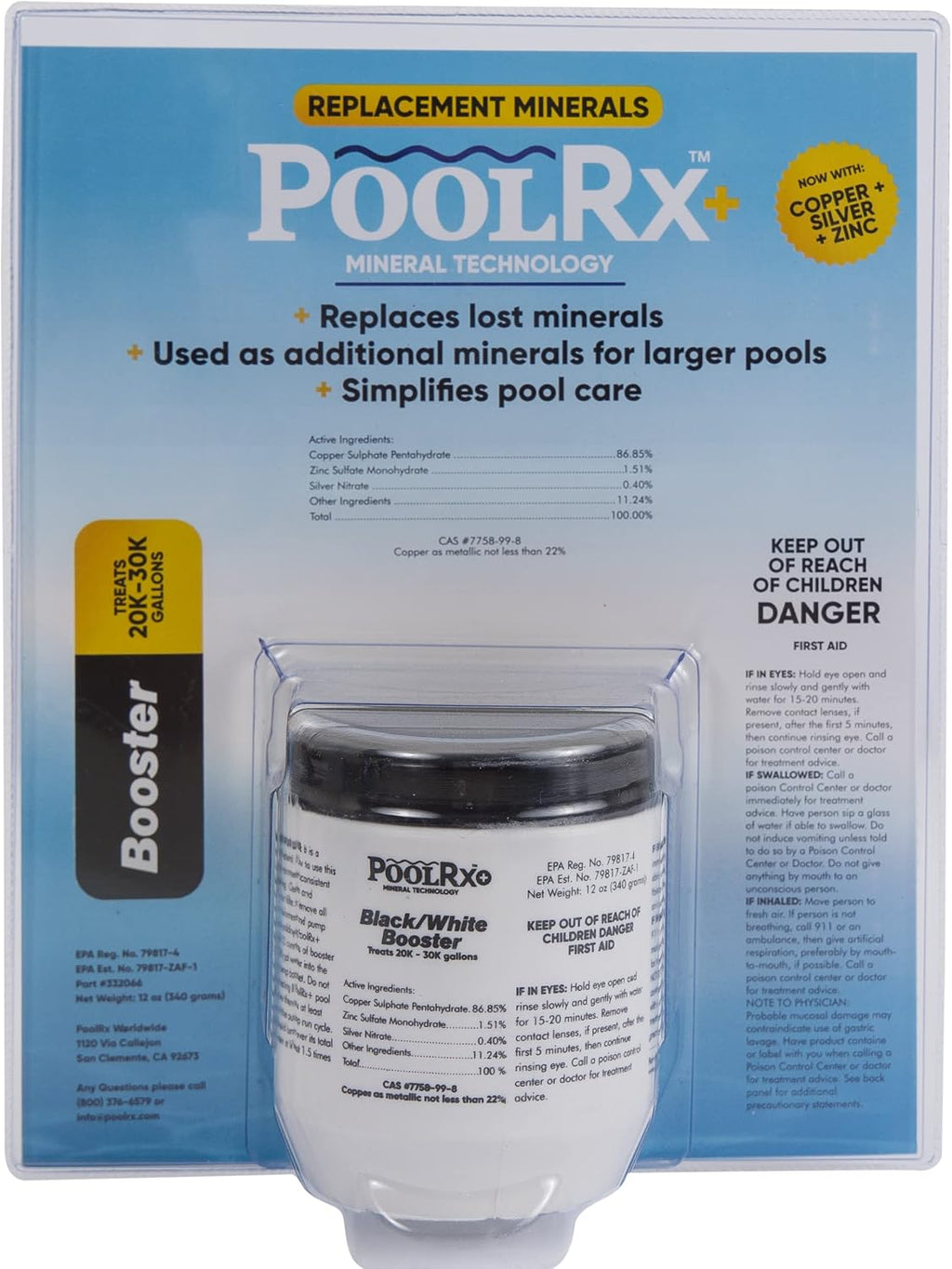 Pool RX 332066 Booster and 101066 6 Month 20k-30k Gallon Algaecide Bundle