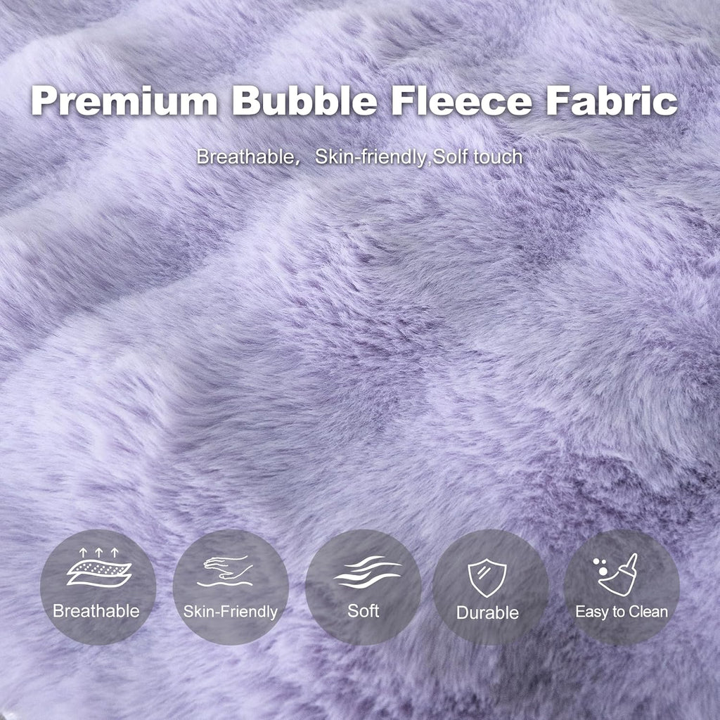 3-in-1 Adjustable Zero Gravity Floor Chair, Oversized Faux Fur Boneless Chair for Adults with Memory Foam & Washable Cover, Silent Rocker Recliner Lounge Chair for Reading, Nursing, Gaming, Purple