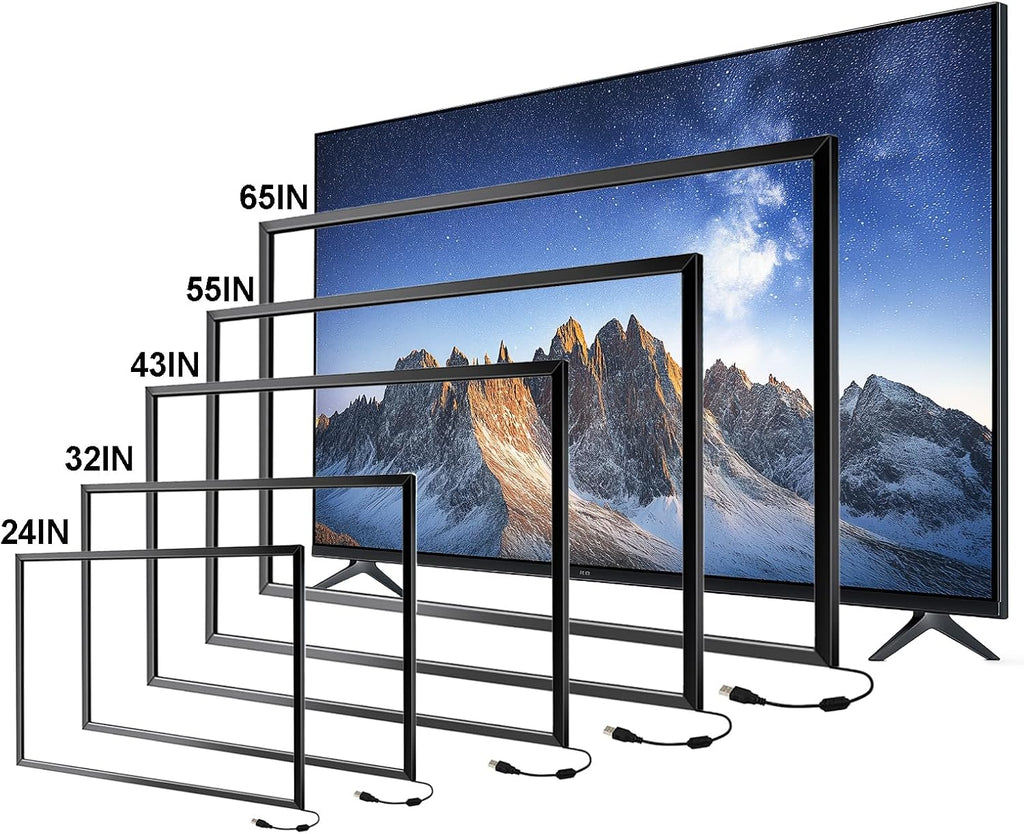 24-Inch Infrared Touch Frame - Driver-Free Plug & Play Touch Screen Panel, Anti-Glare & High Sensitivity, Compatible with Touch Screen TVs, Smart Boards, Industrial Monitors