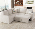 Belffin Modular Sectional Sleeper Sofa with Pull Out Couch, L Shaped Sleeper Pull Out Bed, Convertible Sectional Couches for Living Room, Beige