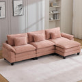 Oprisen 120' Modular Sectional Sofa, Comfy Cloud Couch Sectional Sofa with Ottoman, Chenille Sofa Sleeper Deep Seat Sofa with Throw Pillows for Living Room (Pink, 120'- L Shape)