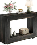 LITTLE TREE 47 Inches Console Table, Sofa Table with Storage, Modern Entryway Table for Hallway, Narrow Long Sofa Entryway Table for Living Room, Black