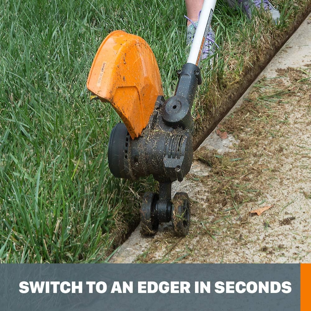 WORX Cordless String Trimmer & Lawn Edger, 13'' Electric Weed Wacker with Command Feed, 40V Weed Eater with 90° Pivoting Head, 2 Batteries & Charger Included, WG184