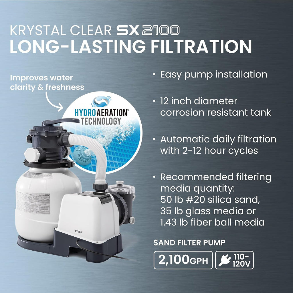 INTEX 26339EH Ultra XTR 24ft x 52in Above Ground Swimming Pool Set with Sand Filter Pump and Deluxe Automatic Vacuum Cleaner.
