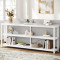 Tribesigns 70.9-Inch Extra Long Console Table, 3-Tier Industrial Sofa Table with Metal Frame, Modern Behind Couch Table with Storage Shelves for Living Room Entryway Hallway Foyer (White)