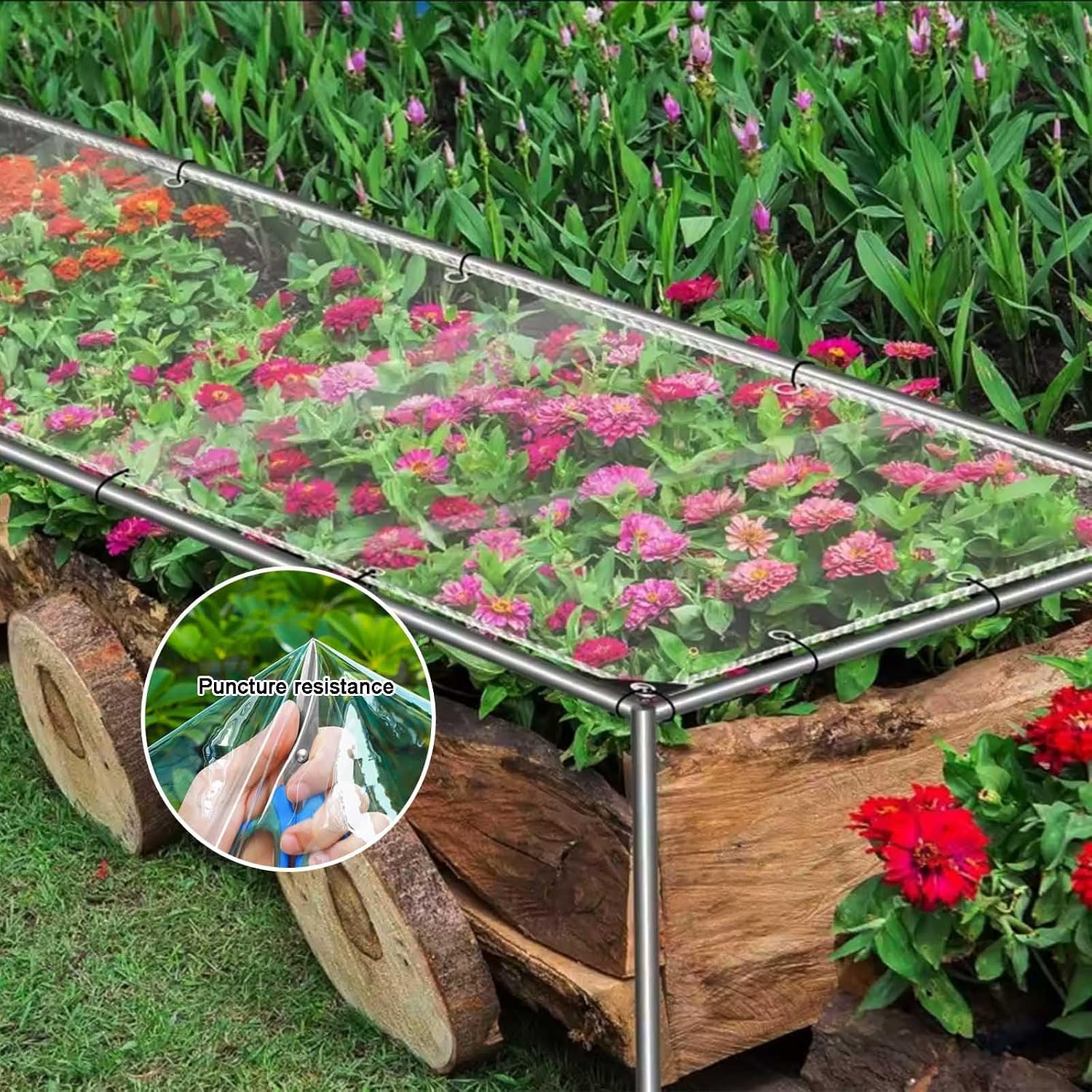 Heavy Duty PVC Vinyl Clear Tarps All Weather 100% Waterproof Transparent Tarpaulin Shield with Grommets Ropes Anti-UV for Greenhouse, Patio Garden Porch Pavilion Outdoor(18x27')