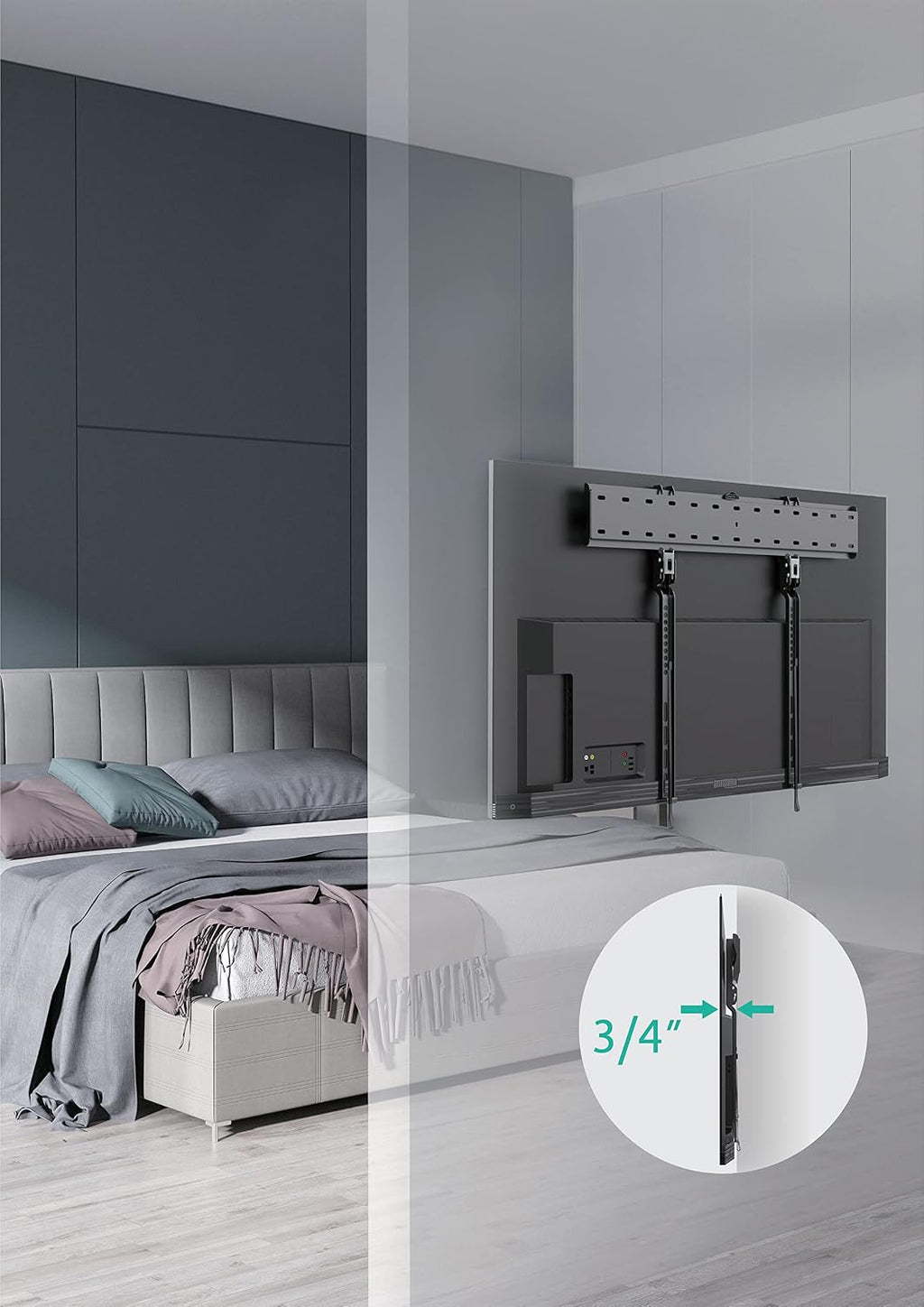 ynVISION.DESIGN Ultra Slim Design TV Wall Mount Bracket for OLED TVs | Compatible with LG and Samsung OLED TVs | 43' - 80' (43'-80', Pack of 4)
