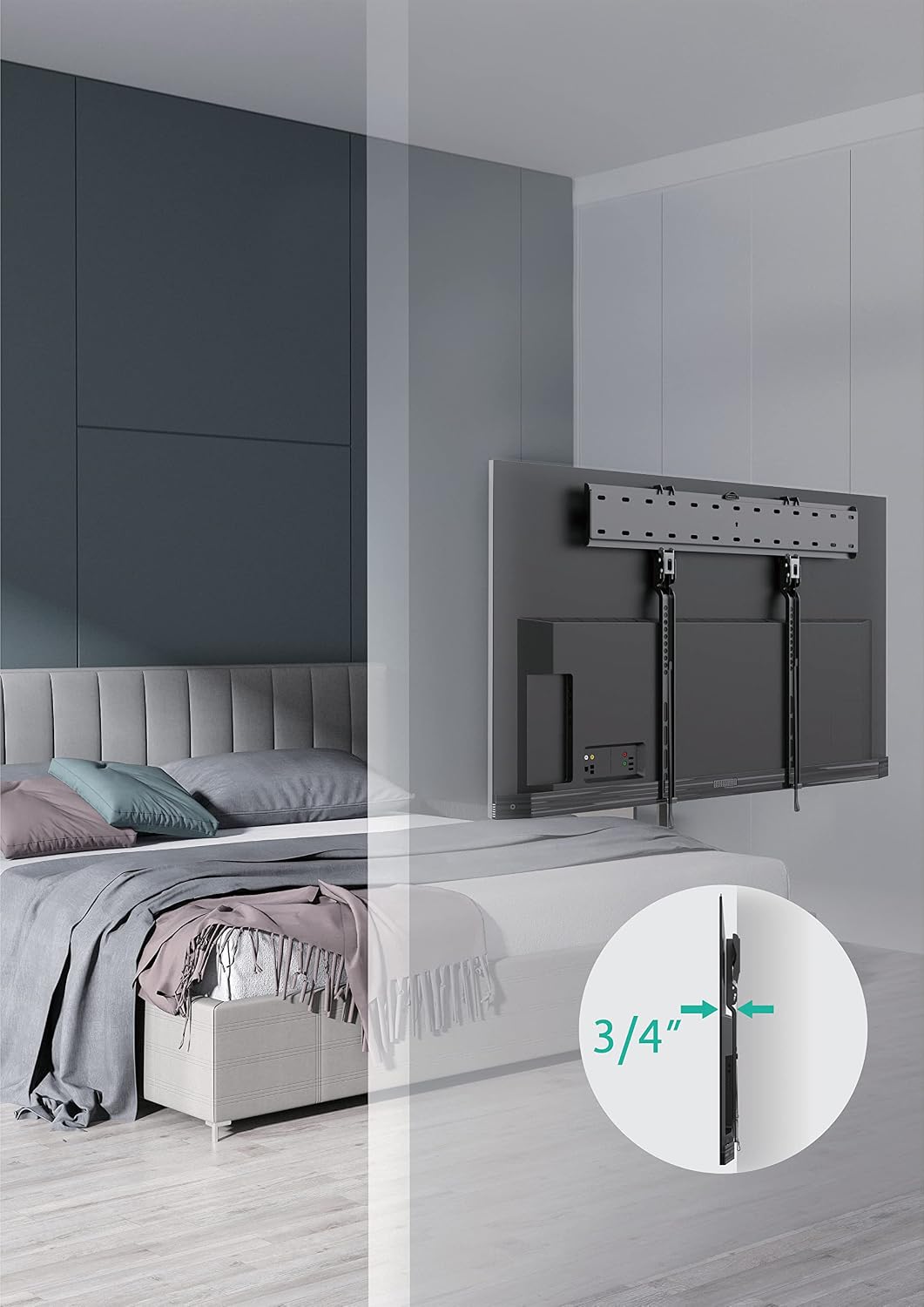 ynVISION.DESIGN Ultra Slim Design TV Wall Mount Bracket for OLED TVs | Compatible with LG and Samsung OLED TVs | 43' - 80' (43'-80', Pack of 4)
