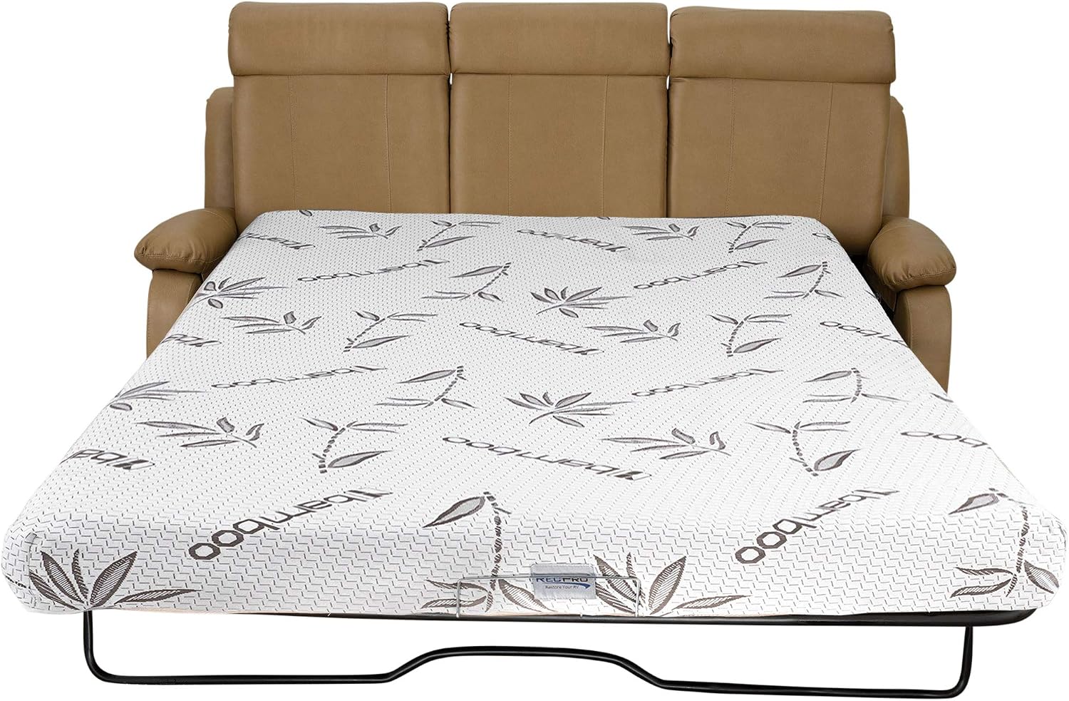 RecPro Charles Collection Sofa, 80'' Hide A Bed Loveseat with Memory Foam Mattress, Toffee