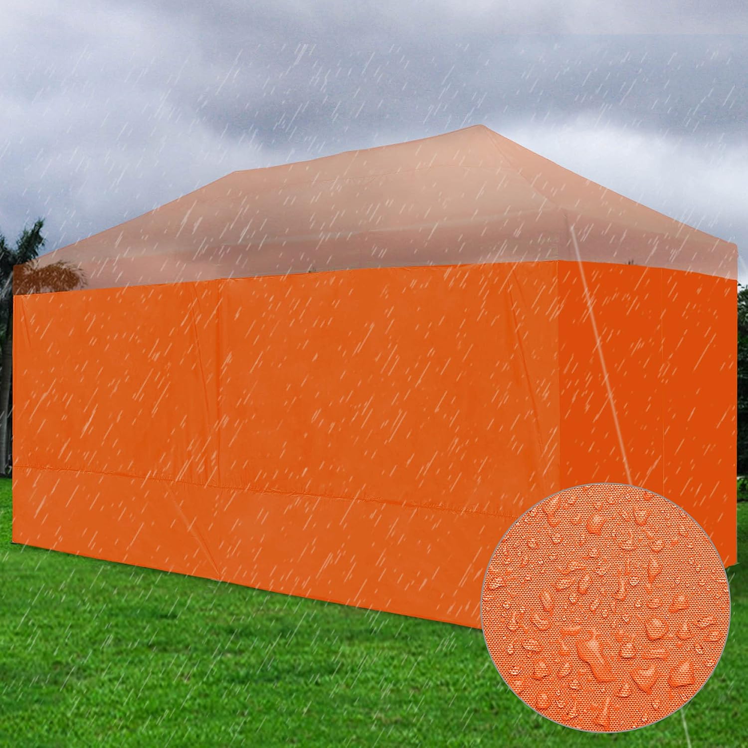 InstaHibit 6 Pack Side Wall for 10x20 Ft EZ Pop Up Canopy Tent UV50+ Zipper 550D (Sidewall Only)