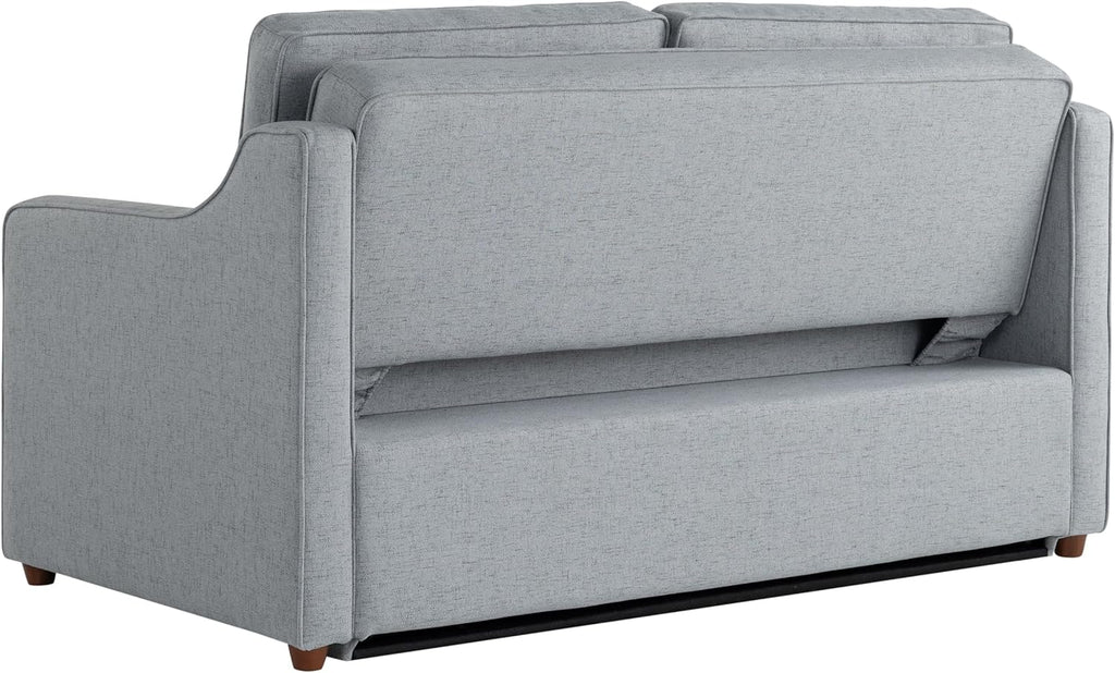Serta® Corren 68.1' Queen Sized Convertible Sofa, Dream Coil® Comfort, Fingerguard® Pinch Point Protection, Sofa Chenille Fabric, Light Gray
