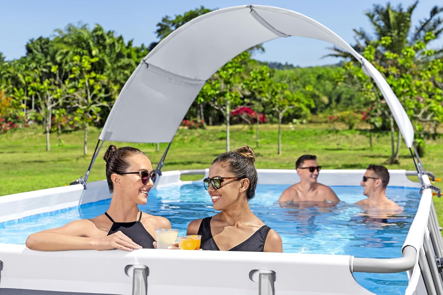 Bestway | Flowclear Pool Canopy, UPF 40+ Sun Protection, Above Ground Pools Accessories