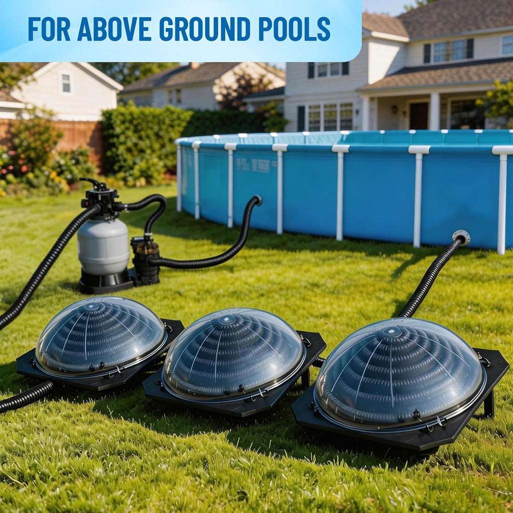 VINGLI Solar Pool Heater Above Ground Domed Solar Powered Swimming Pool Heater Contour Pool Heating Coil (3 Packs)