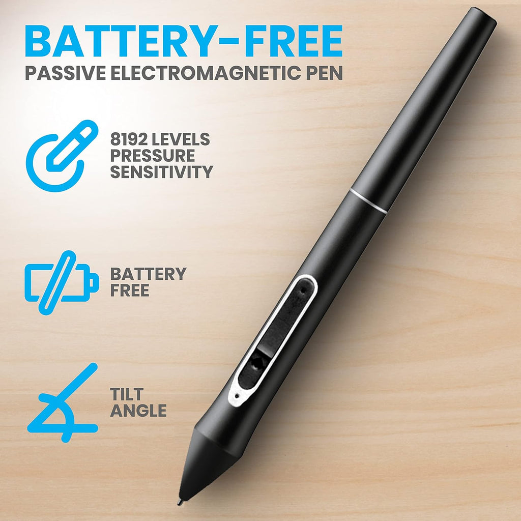 SereneLife Graphic Tablet with Active Pen - 22' Full-Laminated Technology Art Monitor w/ 8192 Pressure Levels Wireless Stylus - Digital Drawing, Online Teaching, Design - for MAC, Windows OS