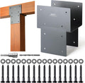 3 Pack Heavy Duty 8x8 (Actual 7.5'x7.5') Stainless Steel Post Caps Tie Bracket , Fit Connecting Wood Gazebo, Deck Patio Post and Wood Beams Bracket ( Dark Ggray)