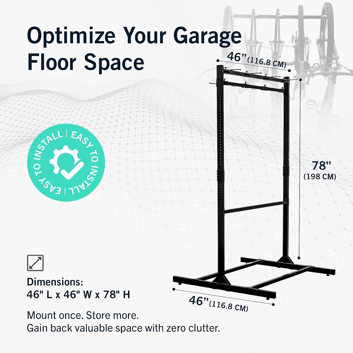 StoreYourBoard Freestanding Bike Rack for 8 Bikes - Heavy Duty Aluminum & Steel Indoor Bike Rack Garage - Space-Saving Vertical Bike Rack for Road, Mountain, and Hybrid Bicycles - Holds Up to 300 Lbs