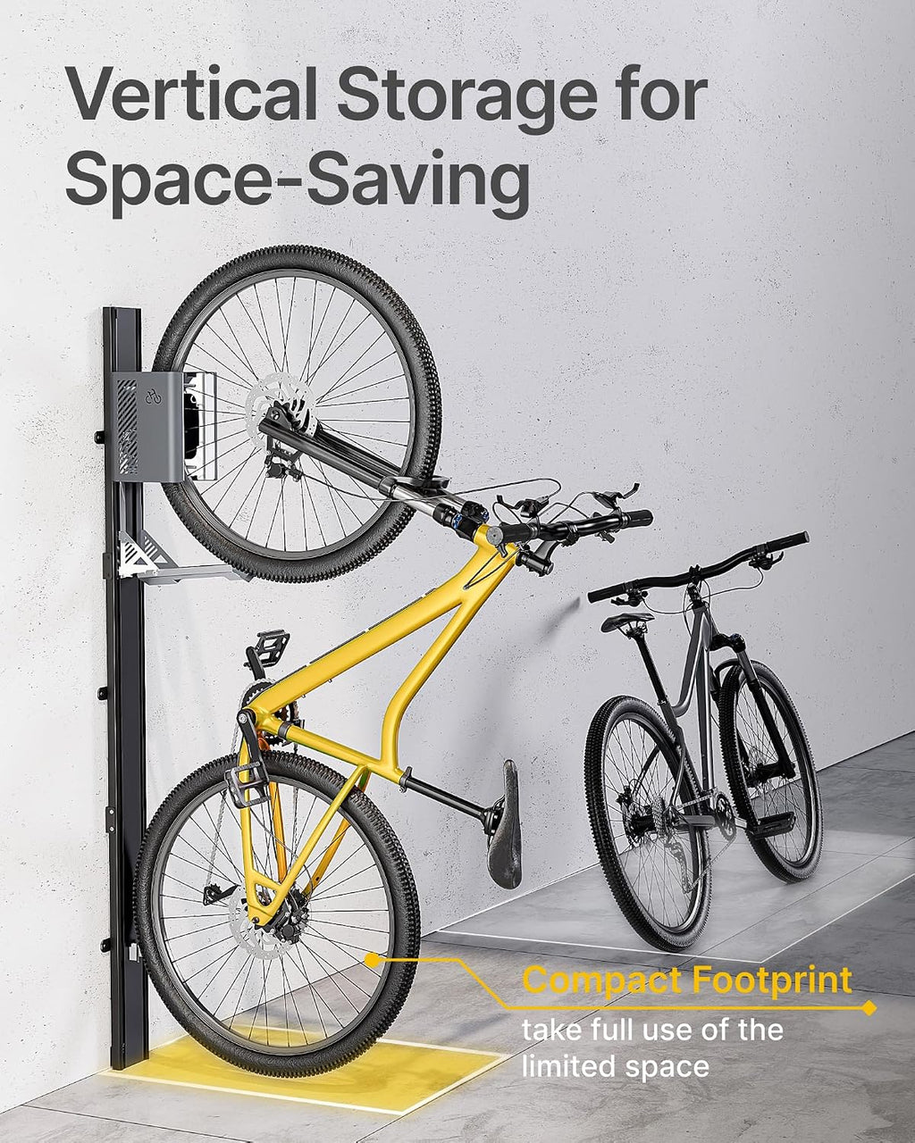 monTEK Automatic Lift Bike Rack – Fits 24-29' Tires, Heavy-Duty Vertical Wall Rack for Bicycles (Up to 71 lbs) - Effortless Lifting, Easy Install - Space-Saving Storage for Garage, Shed, BG