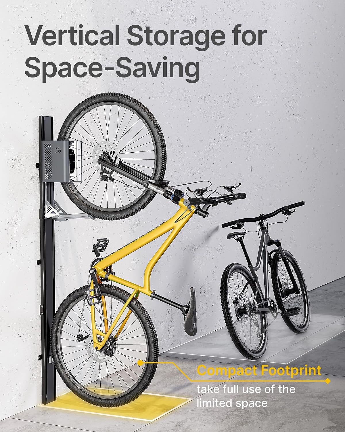 monTEK Automatic Lift Bike Rack – Fits 24-29' Tires, Heavy-Duty Vertical Wall Rack for Bicycles (Up to 71 lbs) - Effortless Lifting, Easy Install - Space-Saving Storage for Garage, Shed, BG