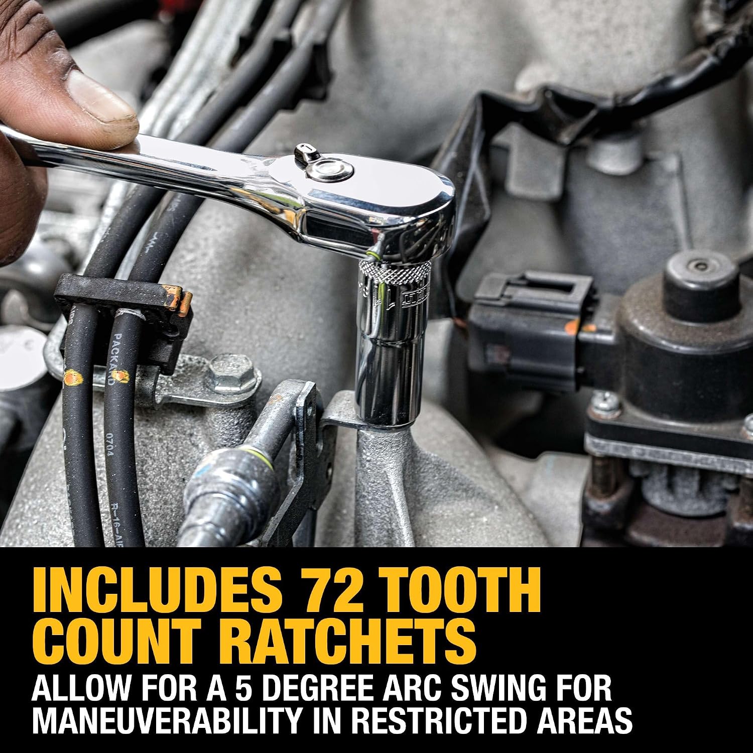 DEWALT Mechanic Tool Set, 247-Piece, 1/4 in., 3/8 in. and 1/2 in. Drive, SAE, Ratchets, Sockets, Hex Keys, Combination Wrenches, Polish Chrome Finish (DWMT81535)