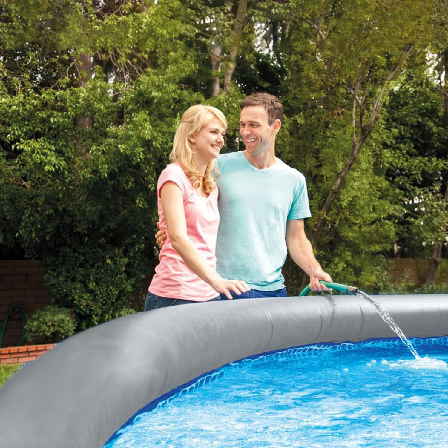 INTEX Inflatable Above-Ground Swimming Pool, Easy Set 15ft x 42in w/Filter Pump & Ladder